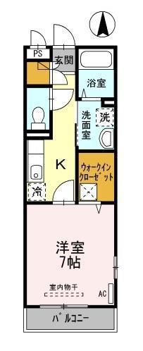 エスペランサ(1K/1階)の間取り写真