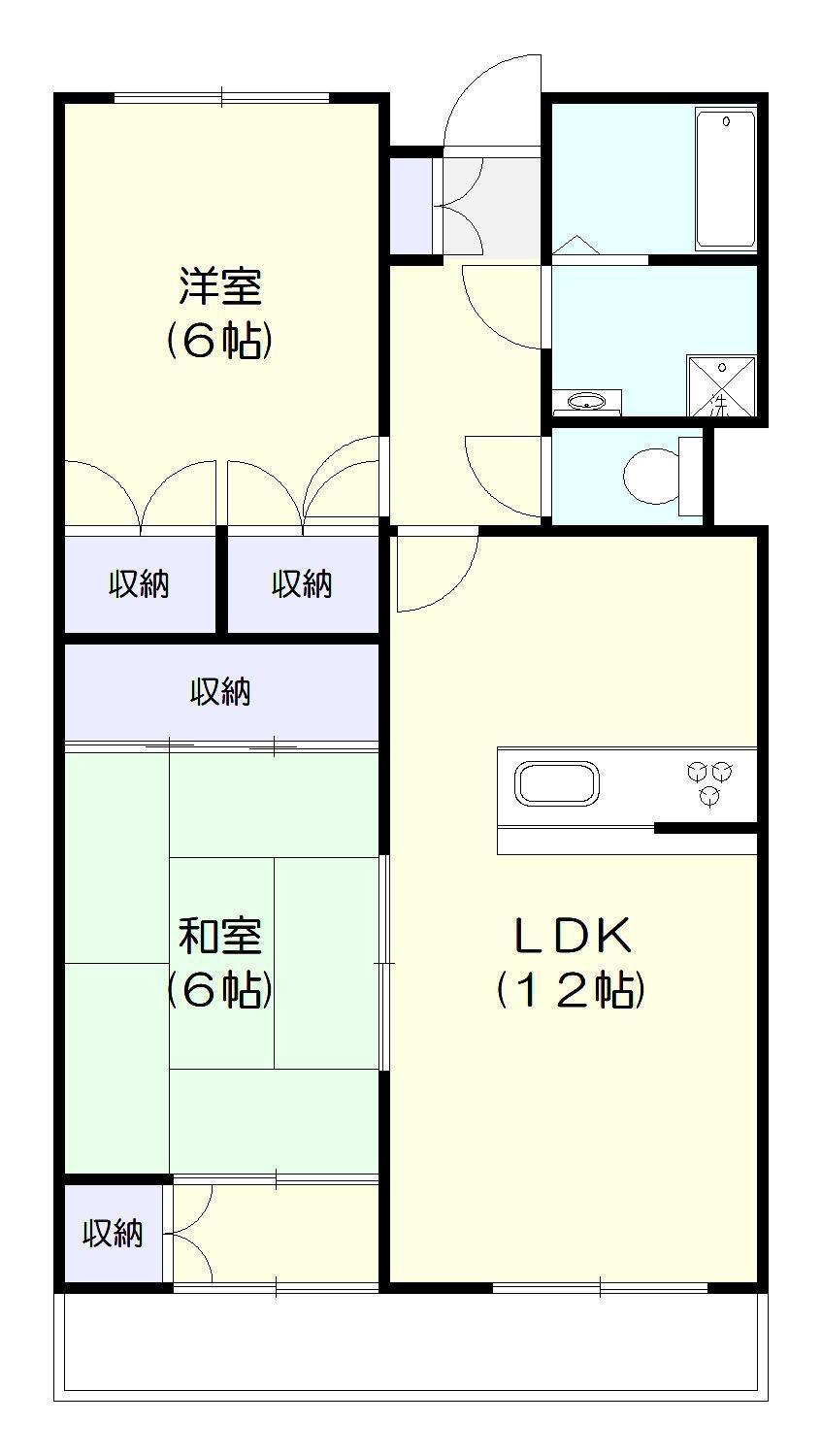 シャルムアゼリア(2LDK/2階)の間取り写真