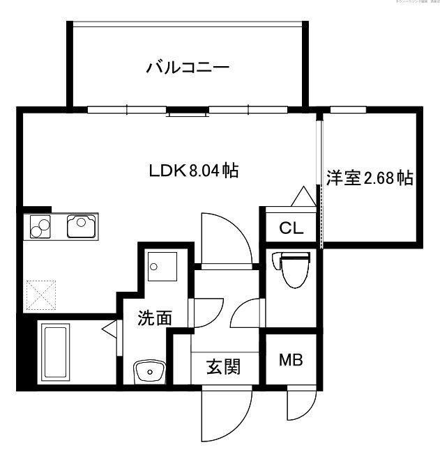 MODERN PALAZZO 平尾(1LDK/5階)の間取り写真