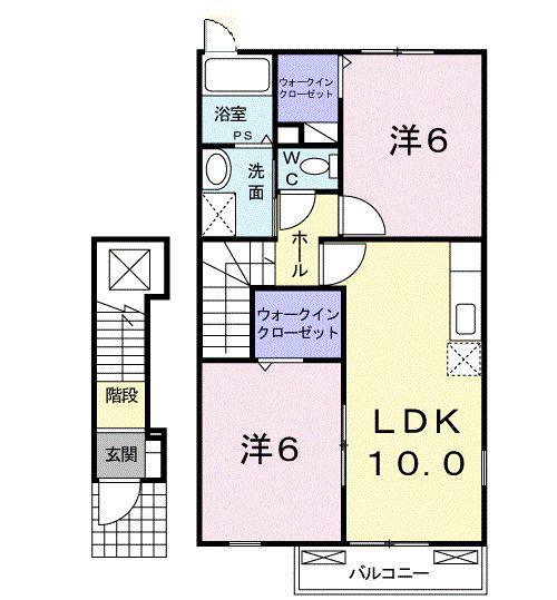 セトルフェアIIIB(2LDK/2階)の間取り写真