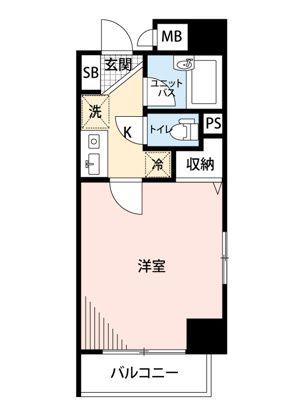 クレールアスカ(1K/4階)の間取り写真