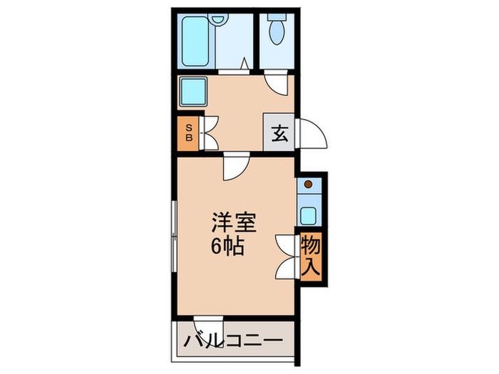 アゼリアときわ台(ワンルーム/2階)の間取り写真
