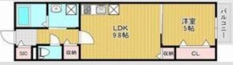 ザ・レジデンス南平岸(1LDK/5階)の間取り写真