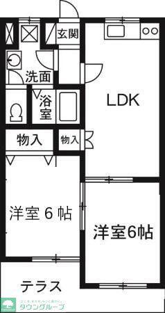 グリーンパレス今井A(2LDK/2階)の間取り写真