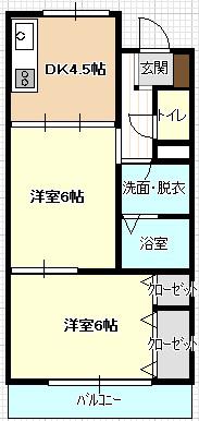 アークヒルズII(1LDK/3階)の間取り写真