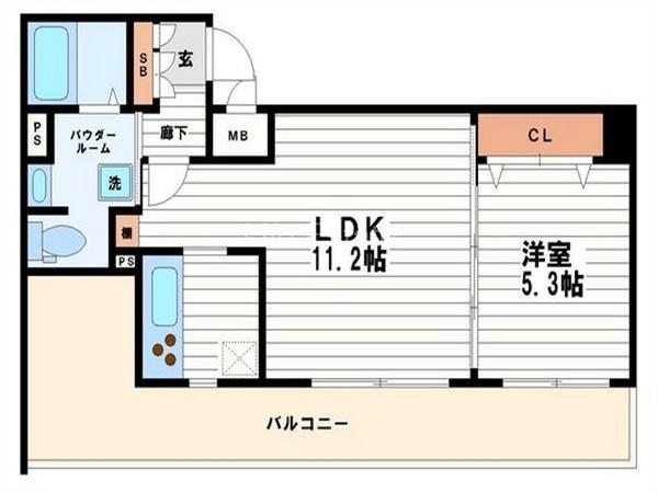 ダイドーメゾン大阪御堂筋(1LDK/9階)の間取り写真