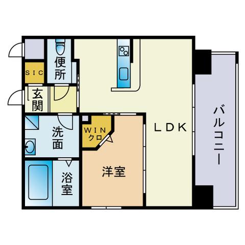 シャン・ド・フルールIV(1LDK/3階)の間取り写真