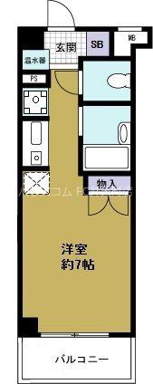 WILLDO九条(ワンルーム/7階)の間取り写真
