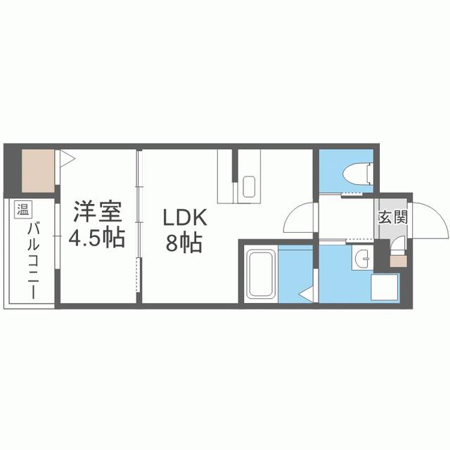 ROBOT HOME高宮(1LDK/3階)の間取り写真