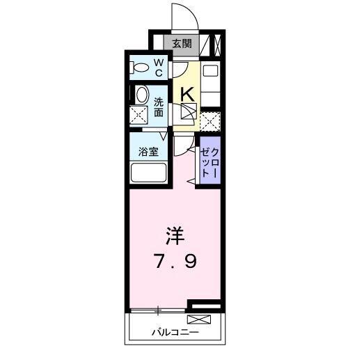 フリーデ フォルシュ(1K/1階)の間取り写真