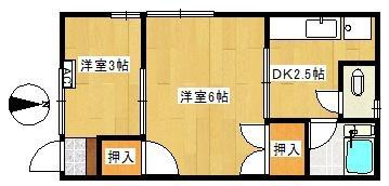 馬場コーポ(2K/1階)の間取り写真