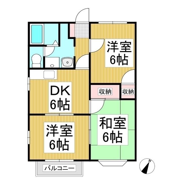 クリスタルコート御代田(3DK/1階)の間取り写真