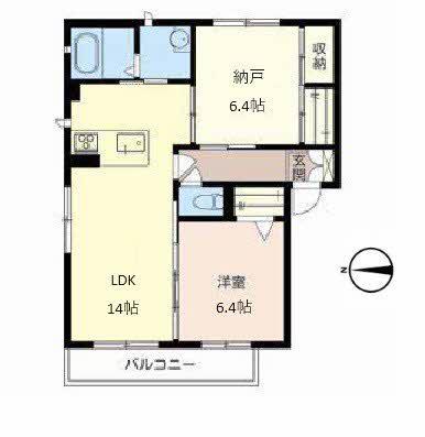 シャーメゾン小阪本町(1SLDK/2階)の間取り写真