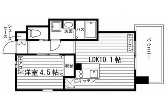 GRAND ETERNA岡山II(1LDK/8階)の間取り写真