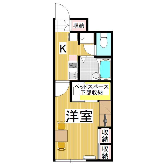 レオパレス穂高(1K/1階)の間取り写真