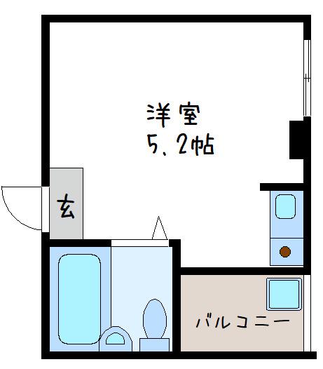ベルメゾンII(ワンルーム/1階)の間取り写真