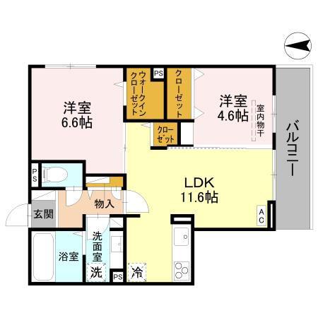 SS CASA(2LDK/2階)の間取り写真