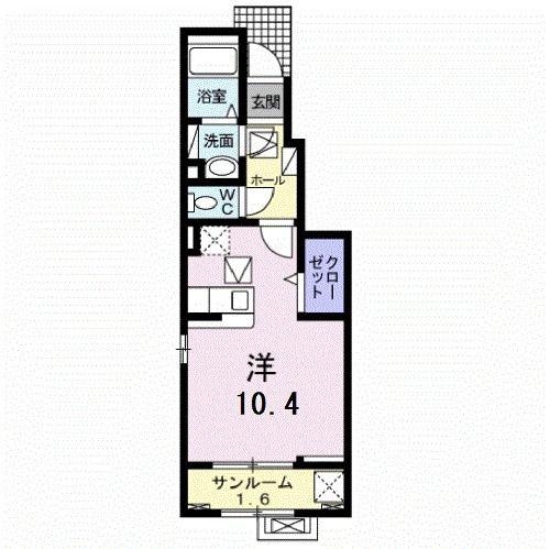 アドラブール(ワンルーム/1階)の間取り写真