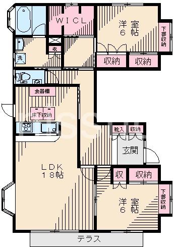 鷺宮4丁目戸建(2LDK/1階)の間取り写真