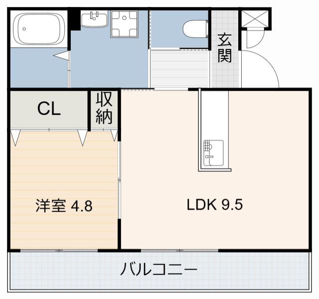 チェリーヒルズA棟(1LDK/3階)の間取り写真
