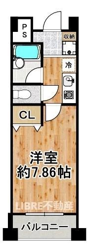 ステージ21(1K/6階)の間取り写真