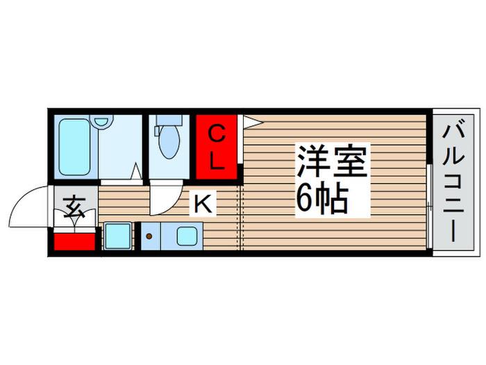 AD南柏 D棟(1K/2階)の間取り写真