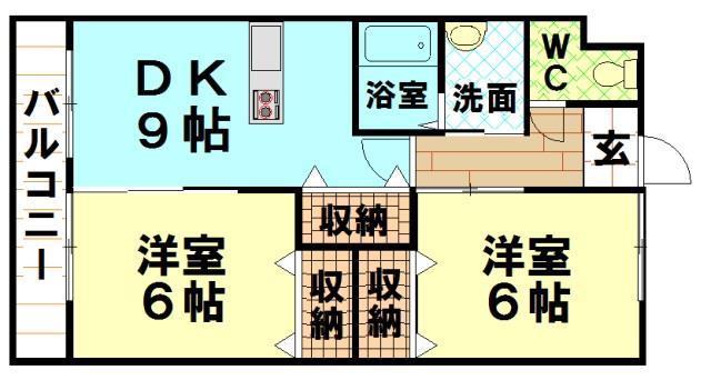 フォレストファーム(2DK/3階)の間取り写真