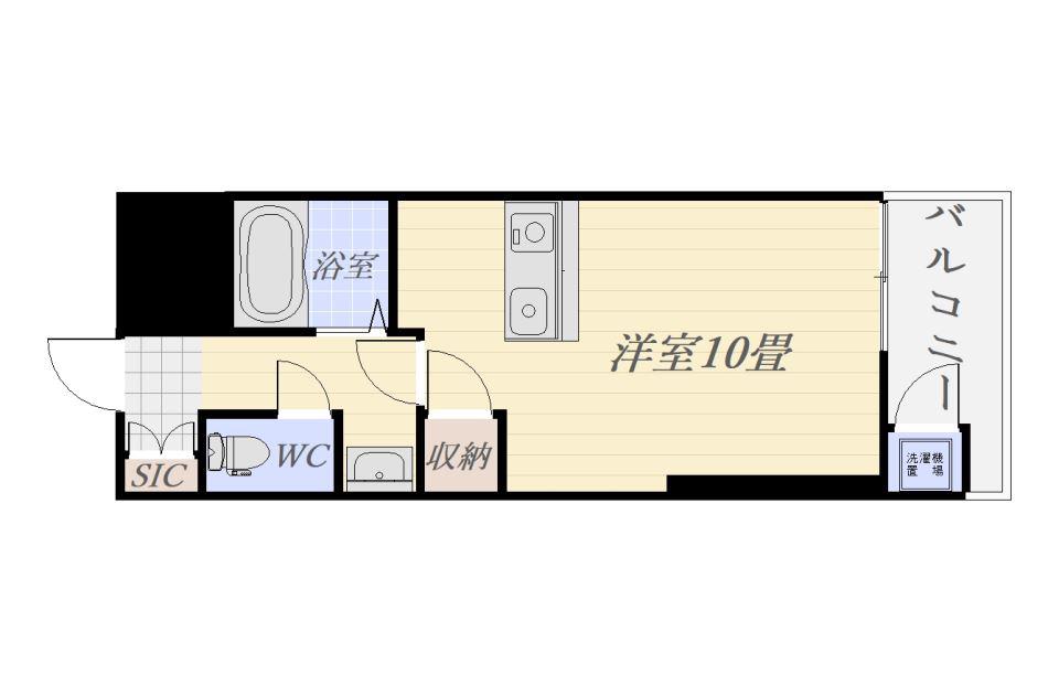 リバービュー102(ワンルーム/3階)の間取り写真
