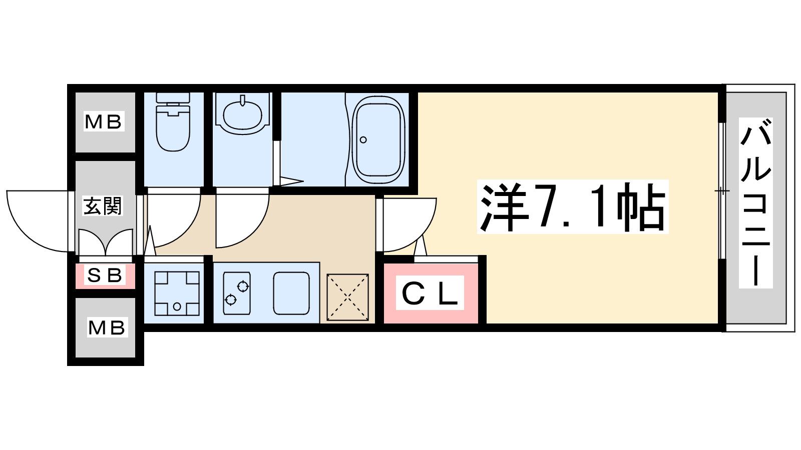 エスレジデンス新大阪駅前(1K/3階)の間取り写真
