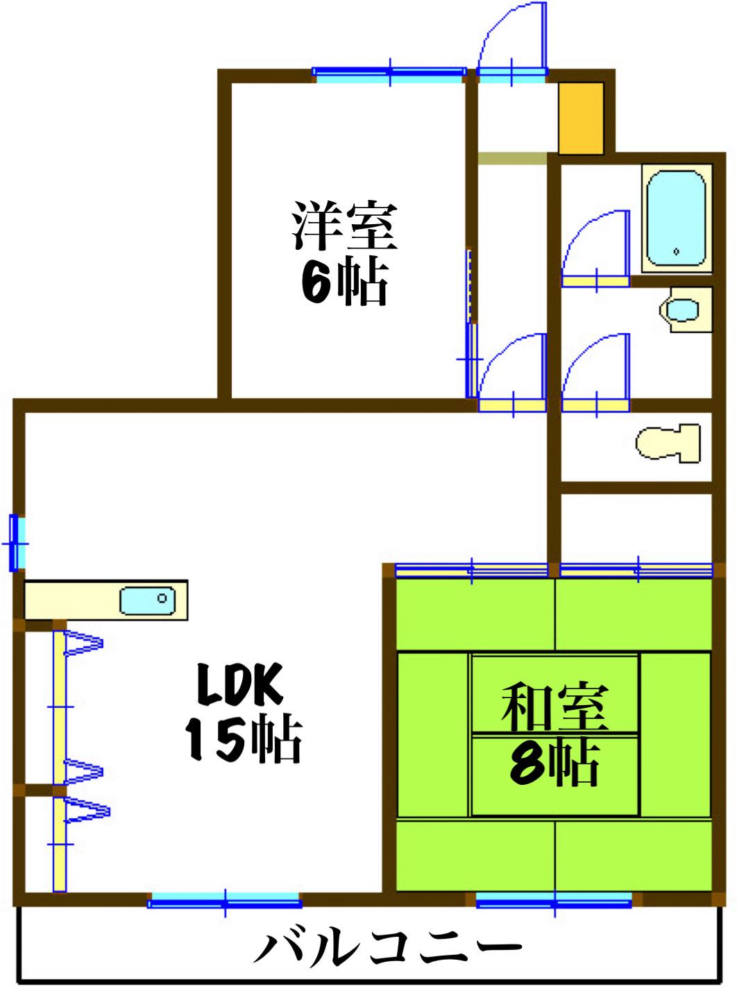 ハートフルライフIWASAII(2LDK/3階)の間取り写真