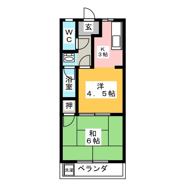 アーバンコートII(2K/2階)の間取り写真