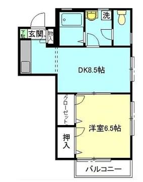 スペイスミューズ(1LDK/2階)の間取り写真