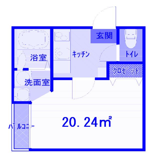 アークプレイス大和田II(1K/1階)の間取り写真