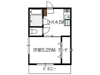 梅田ハイツ(1DK/1階)の間取り写真