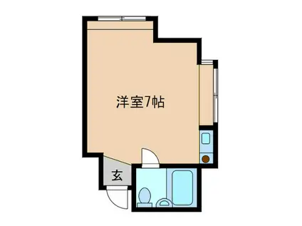 ディアコート早川(ワンルーム/3階)の間取り写真