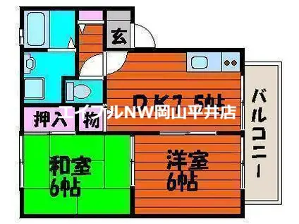 ビバーチェナラバラA(2DK/1階)の間取り写真