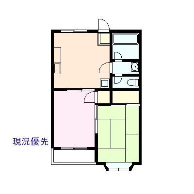 プラザわかみやI(2DK/2階)の間取り写真