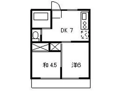 ハイツさふ&スノーB(2DK/2階)の間取り写真