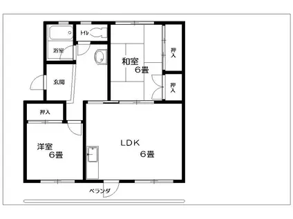 コーポナカジマ(2LDK/3階)の間取り写真