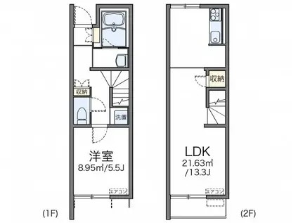 レオネクストドリームみすず瀬戸(1LDK/1階)の間取り写真