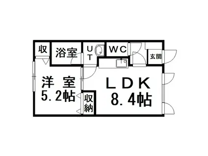 ウェルカムサトウ6(1LDK/2階)の間取り写真