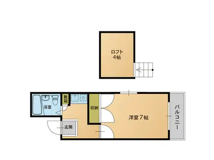 ソフィー城南(1K/1階)の間取り写真