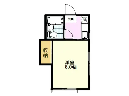 ホワイトコート(1K/1階)の間取り写真