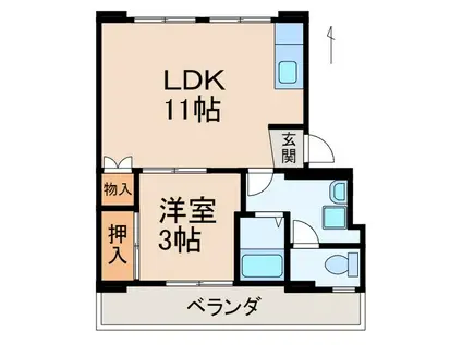 三和東マンション(1LDK/1階)の間取り写真