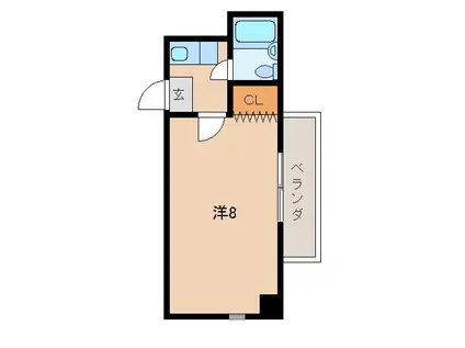 レジデンス紀ノ川(ワンルーム/4階)の間取り写真