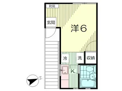 ラフィーネ尾山台II(ワンルーム/2階)の間取り写真