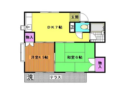 メゾンオーシマ(2DK/1階)の間取り写真