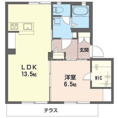 ルミエール(1LDK/1階)の間取り写真