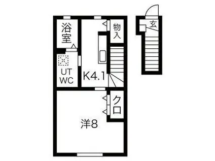 エスポワール上野(1K/2階)の間取り写真