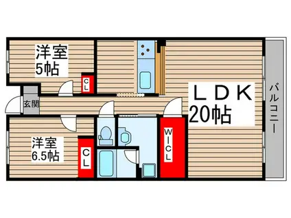 東京メトロ東西線 妙典駅 徒歩7分 4階建 築24年(2LDK/1階)の間取り写真